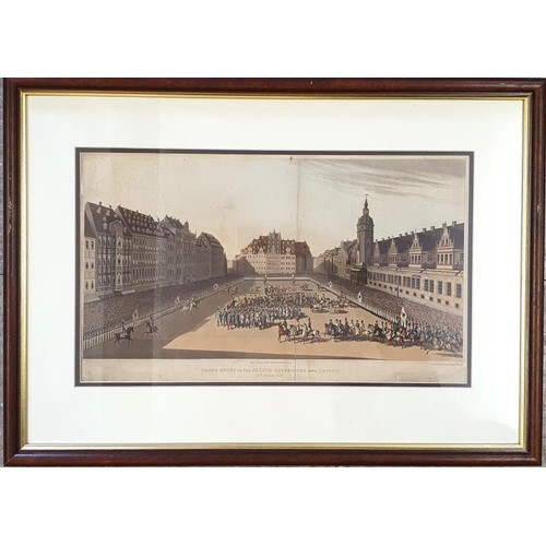 271 - Three Georgian Aquatint Engravings - Grand Entry of the Allied Sovereign into Leipsic, 19th October,... 