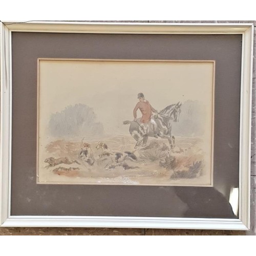 280 - Longe, William Verner. (1857-1924). A Collection of Five Watercolour Studies of Fox Hunting Scenes. ... 