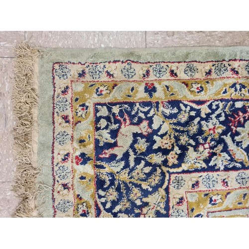 285 - Good Large Floor Rug decorated with an array of animals and floral panels on a cream ground and with... 