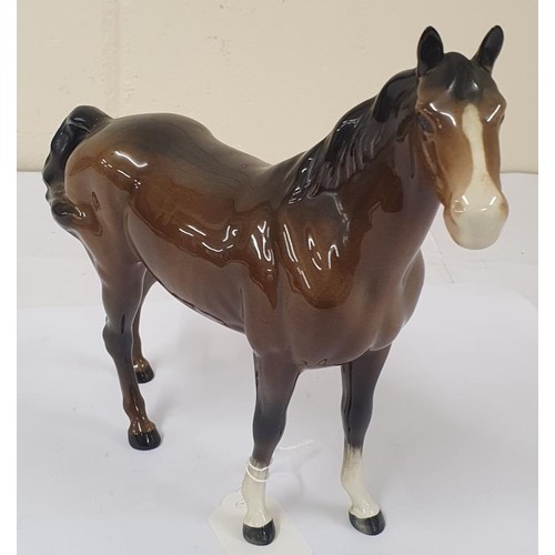 308 - Beswick Bay Horse with Swish Tail, gloss, model 1182, Designed by Arthur Gredington, c.21.5cm