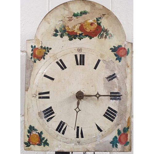 312 - Weight Driven Wall Clock with painted arch dial