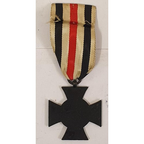 316 - Cross of Honour- Hindeburg Cross (black without swords),German WW1. Without swords in black awarded ... 