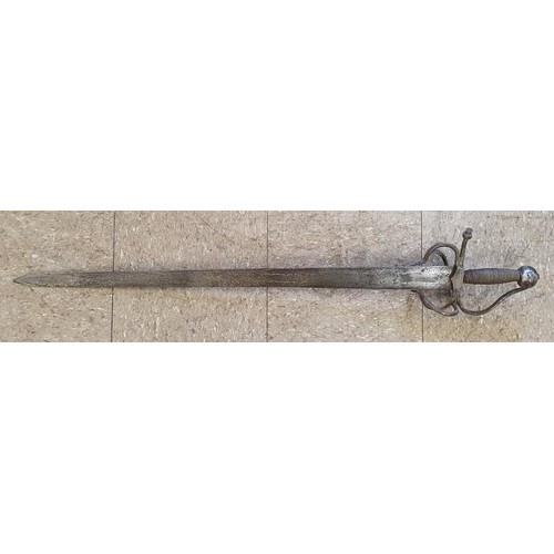 342 - Double Edged Broad Sword with c.83.5cm long blade