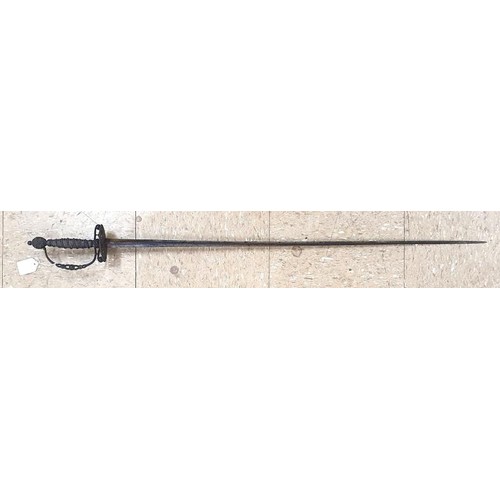 343 - Rapier Short Sword circa 1660. Highly decorative, with silver wire binding on the grip with a slotte... 