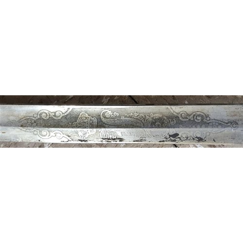 345 - Bavarian's Officer's Sword. Sword top edge engraved 