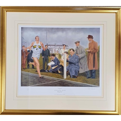 358 - The First Sub Four Minute, Limited edition print of Roger Bannister 63/250. 31 