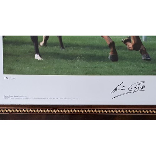 362 - Lester Piggott- signed limited edition print Framed. Lesters last classic victory after coming out o... 