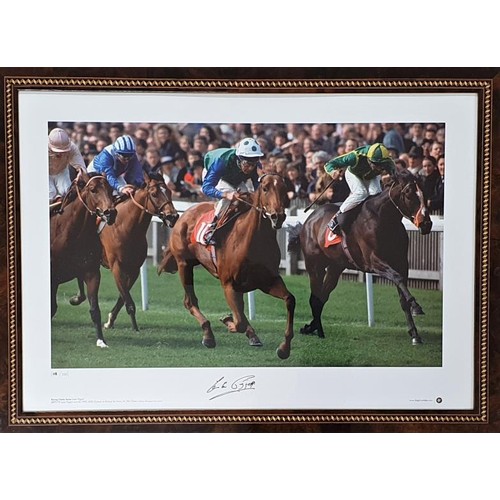 362 - Lester Piggott- signed limited edition print Framed. Lesters last classic victory after coming out o... 