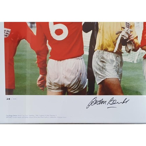 364 - England World Cup 1966 – signed limited edition print - framed. Signed by Gordon Banks. Certificate ... 