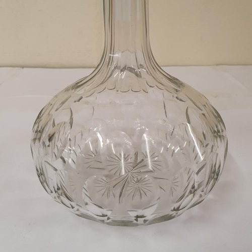 408 - An Edwardian Cut Glass Decanter with Matching Glass Stopper, 10.5in tall