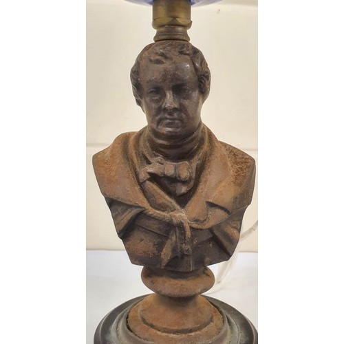 410 - Daniel O'Connell The Liberator - Cast metal bust which has been adapted in to a table lamp. c.19.5in... 