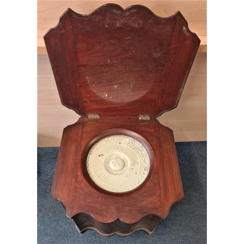 435 - Victorian Mahogany Commode with wavy front, fully fitted. c.17.5in wide. Ideal for conversion to a d... 