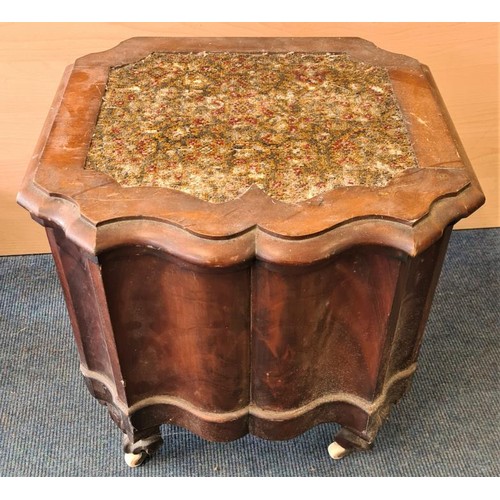 435 - Victorian Mahogany Commode with wavy front, fully fitted. c.17.5in wide. Ideal for conversion to a d... 