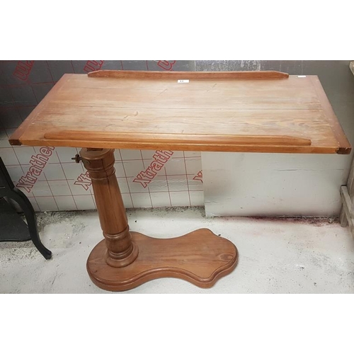 444 - Victorian Pitch Pine Adjustable Draughtman's Table - 35 x 32ins