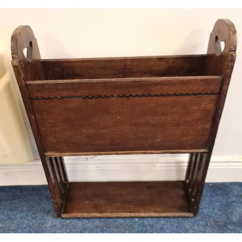 450 - Edwardian Oak Newspaper Stand, c.20in wide, 26.5in tall