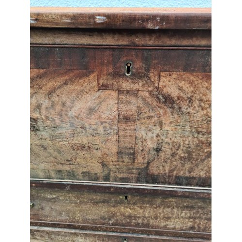 451 - Georgian Mahogany Secretaire Chest, with crossbanding details, complete with fitted interior - for r... 