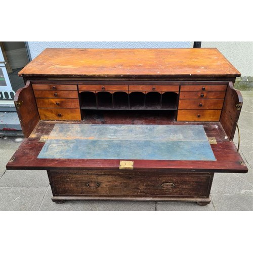 451 - Georgian Mahogany Secretaire Chest, with crossbanding details, complete with fitted interior - for r... 