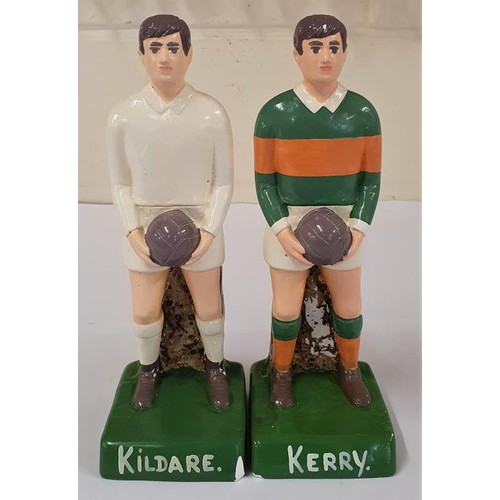 27B - Kerry and Kildare Gaelic Football Figures, c.21.5cm tall