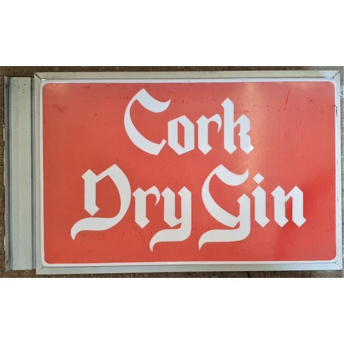 66 - Huzzar Vodka/Cork Dry Gin light up sign in working order, including bracket, 38