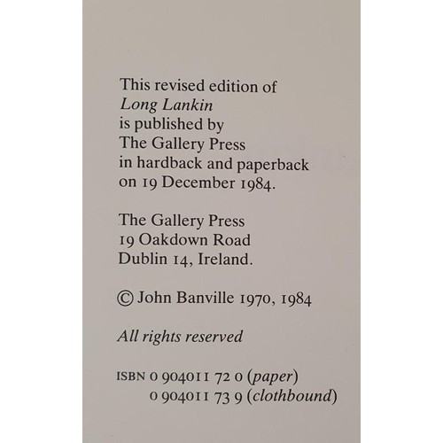 40 - John Banville; Long Lankin; SIGNED and dedicated revised first edition, French flaps, Gallery Press ... 