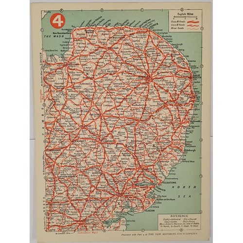 68 - Key Plan of Road Maps presented with the New Motoring Encyclopedia Published by London: Amalgamated ... 