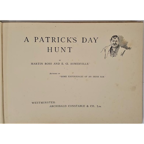 72 - Somerville & Ross. A Patrick's Day Hunt. 1902. Oblong folio. First edition. 8 fine coloured hunt... 