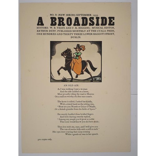 74 - The Pilgrim. A Broadside Published at the Cuala Press. September 1935. Editors W. B. Yeats and F. R.... 