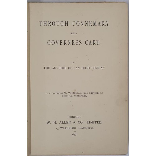 95 - Somerville & Ross. Through Connemara in a Governess Cart. 1893. 1st edition. Illustrated. Author... 