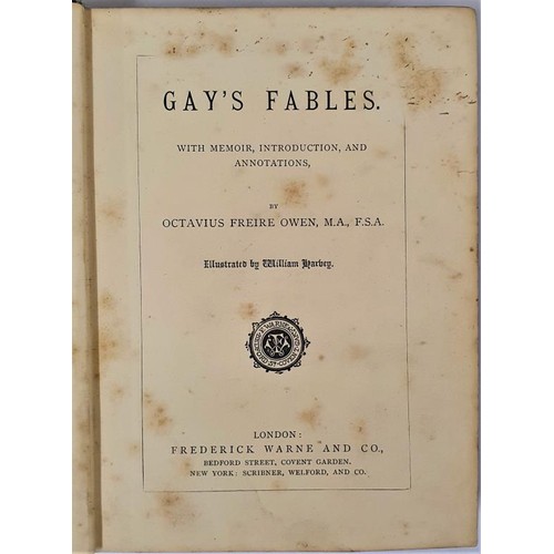 98 - GAY'S FABLES. FREIRE OWEN Octavius (Memory, introduction and annotations) Published by Frederick War... 