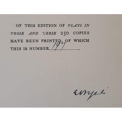 115 - W.B. Yeats. Plays in Prose and Verse Written for An Irish Theatre and generally with the help of a f... 