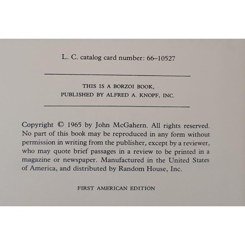 122 - John McGahern; The Dark, first US edition, first print HB, Knopf 1966