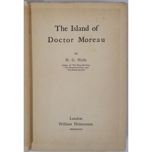 161 - H. G, Wells - The Island of Doctor Moreau, Published by William Heinemann, 1896. First UK Edition, F... 