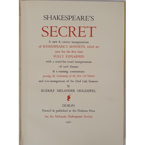 166 - Rudolf M. Holzapfel. Shakespeare’s Secret – A new and correct interpretation of Shakespe... 