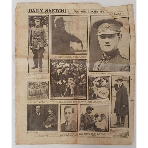 170 - Michael Collins interest: Daily Sketch Newspaper dated 24th August with the headline 