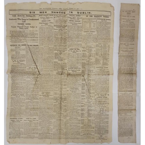 179 - The Manchester Evening News, dated 14th March 1921. Part of the this newspaper with the headline 'Si... 