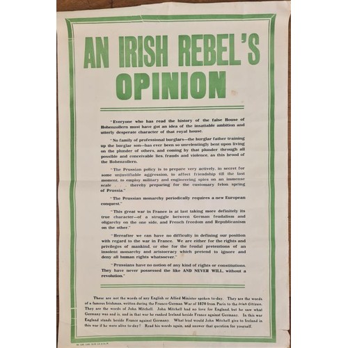 182 - Ireland and World War One: AN IRISH REBEL'S OPINION - The Words of John Mitchell. 