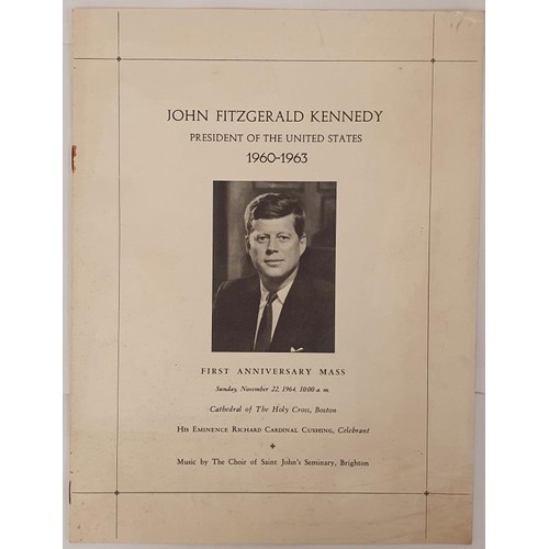 183 - J F Kennedy, President of the United States,1960-63, First Anniversary Mass (order of service) on Su... 