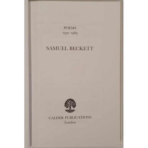 221 - Samuel Beckett. Poems 1930-1989. 2003. First thus. Published by Calder. London. Inscribed & sign... 