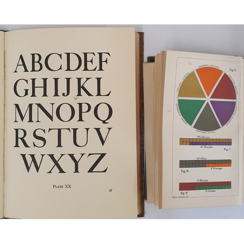 375 - Edwin t Fooks. Plain and Ornamental Lettering. 1927. 1st. Illustrated. and G. Field. A Grammar of Co... 