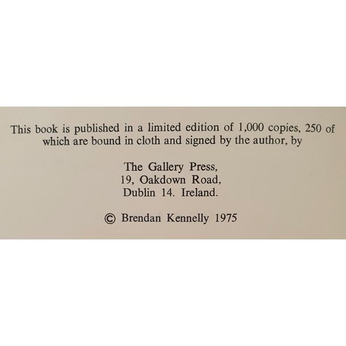 377 - Brendan Kennelly, A Kind of Trust, 1975, Gallery Books, 1st edition, signed and inscribed by author,... 