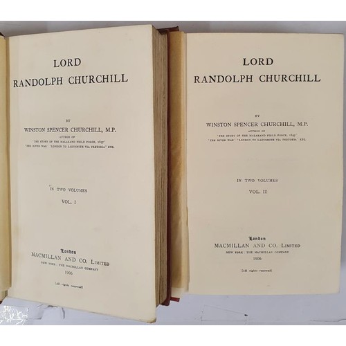 382 - Lord Randolph Churchill Winston Spencer Churchill Published by Macmillan and Co., London, 1906 Vol 1... 