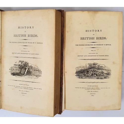 397 - History of British Birds, The figures engraved on wood by BEWICK Thomas. Vol 1-2 hundreds of illustr... 