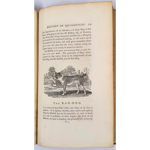 398 - A General History of Quadrupeds : the figures engraved on wood by T. Bewick,bound in contemporary ca... 