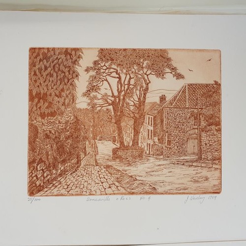 416 - Somerville & Ross - Portfolio of ten (10) original, large Etchings by John Verling [signed]. Fol... 