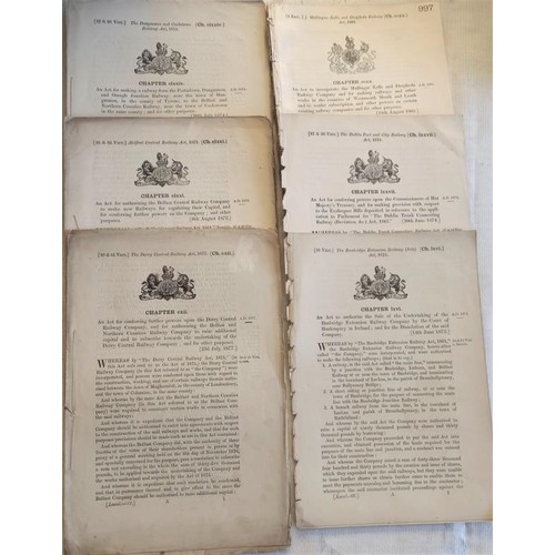 431 - A bundle of approximately 45 Acts of Parliament, all relating to railways – mostly in Ulster