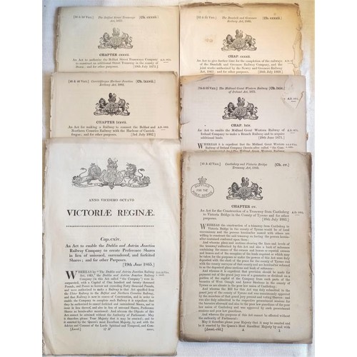 431 - A bundle of approximately 45 Acts of Parliament, all relating to railways – mostly in Ulster