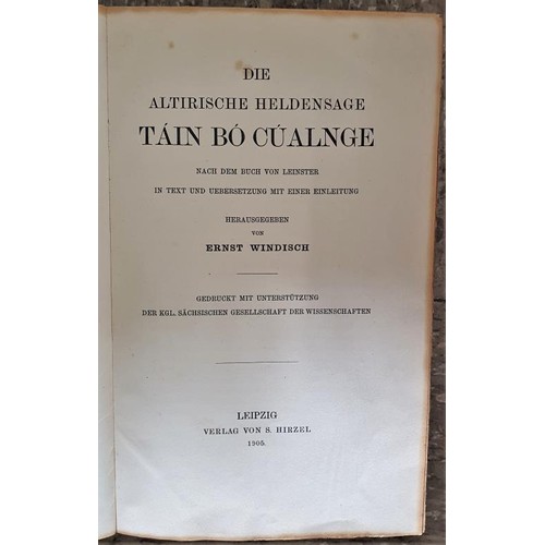 434 - [Táin Bó Cúalnge and other studies] Die Altirische Heldensage Táin B&oac... 