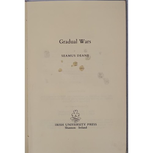 441 - Seamus Deane – Gradual Wars. Published by Irish University Press, Shannon, Ireland, 1972. Limi... 