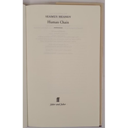 451 - Human Chain, by Seamus Heaney 2010. 1st Ed. First print HB. Dj