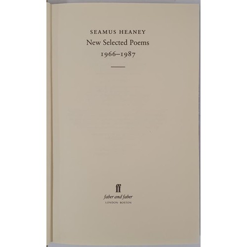 452 - New Selected Poems 1966-1987 by Seamus Heaney, Faber and Faber 1990.1st Ed. ,First Print HB.DJ;